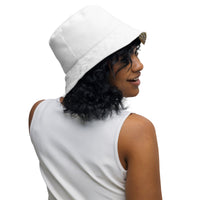 Nubia Hieroglyphics (White) Reversible bucket hat - Conscious Apparel Store