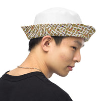 Nubia Hieroglyphics (White) Reversible bucket hat - Conscious Apparel Store