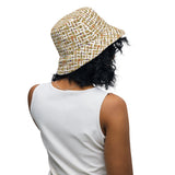 Nubia Hieroglyphics (White) Reversible bucket hat - Conscious Apparel Store