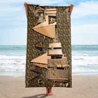 Nubia Pyramids (Black) Beach Towel (6 Colors Available) - Conscious Apparel Store