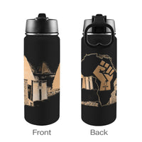 Nubia Pyramids (Black) Insulated Thermos with Straw Lid (18oz) (6 Colors Available) - Conscious Apparel Store