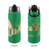 Nubia Pyramids (Green) Insulated Thermos with Straw Lid (18oz) (6 Colors Available) - Conscious Apparel Store