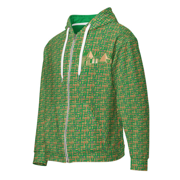 Nubia Pyramids (Green) Unisex zip hoodie (6Colors Available) - Conscious Apparel Store