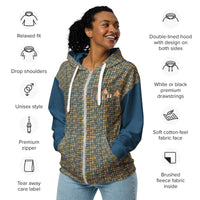 Nubia Pyramids II (Blue) Unisex zip hoodie (6Colors Available) - Conscious Apparel Store