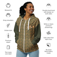 Nubia Pyramids II (Olive) Unisex zip hoodie (6Colors Available) - Conscious Apparel Store