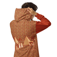 Nubia Pyramids II (Red - Rust) Unisex zip hoodie (6Colors Available) - Conscious Apparel Store