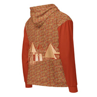 Nubia Pyramids II (Red - Rust) Unisex zip hoodie (6Colors Available) - Conscious Apparel Store