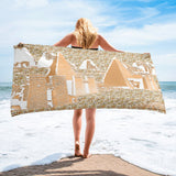 Nubia Pyramids (White) Beach Towel (6 Colors Available) - Conscious Apparel Store