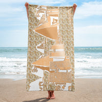 Nubia Pyramids (White) Beach Towel (6 Colors Available) - Conscious Apparel Store