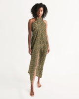 Olive Hieroglyphics All-Over Print Swim Cover Up - Conscious Apparel Store