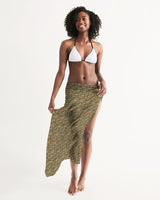 Olive Hieroglyphics All-Over Print Swim Cover Up - Conscious Apparel Store