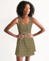 Olive Hieroglyphics Women's All-Over Print Racerback Dress - Conscious Apparel Store