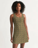 Olive Hieroglyphics Women's All-Over Print Racerback Dress - Conscious Apparel Store