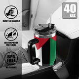 Palestine Flag 40oz Tumbler with Black Handle - Conscious Apparel Store