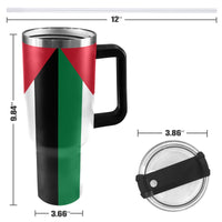 Palestine Flag 40oz Tumbler with Black Handle - Conscious Apparel Store