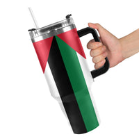 Palestine Flag 40oz Tumbler with Black Handle - Conscious Apparel Store