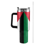 Palestine Flag 40oz Tumbler with Black Handle - Conscious Apparel Store