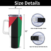 Palestine Flag 40oz Tumbler with White Handle - Conscious Apparel Store