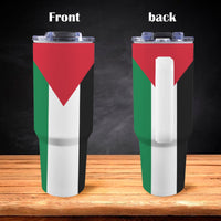 Palestine Flag 40oz Tumbler with White Handle - Conscious Apparel Store