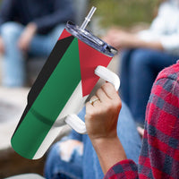 Palestine Flag 40oz Tumbler with White Handle - Conscious Apparel Store