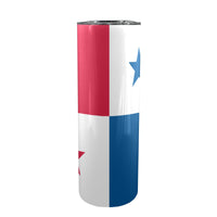 Panama Flag 20oz Tall Skinny Tumbler with Lid and Straw - Conscious Apparel Store