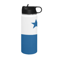 Panama Flag Insulated Water Bottle with Straw Lid (18 oz) - Conscious Apparel Store