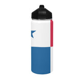 Panama Flag Insulated Water Bottle with Straw Lid (18 oz) - Conscious Apparel Store