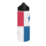 Panama Flag Insulated Water Bottle with Straw Lid (18 oz) - Conscious Apparel Store