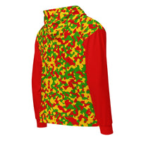 Rasta Camo (Red) Unisex zip hoodie - Conscious Apparel Store