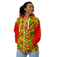 Rasta Camo (Red) Unisex zip hoodie - Conscious Apparel Store