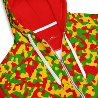 Rasta Camo (Red) Unisex zip hoodie - Conscious Apparel Store