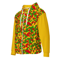 Rasta Camo (Yellow) Unisex zip hoodie - Conscious Apparel Store