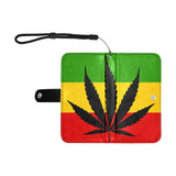 Rastafarian Flag Leaf Flip Leather Purse for Mobile Phone/Small - Conscious Apparel Store