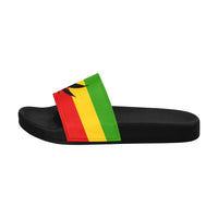 Rastafarian Flag Leaf Women's Slide Sandals - Conscious Apparel Store