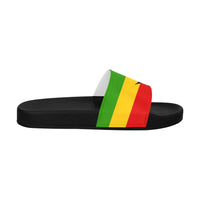 Rastafarian Flag Leaf Women's Slide Sandals - Conscious Apparel Store