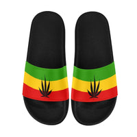 Rastafarian Flag Leaf Women's Slide Sandals - Conscious Apparel Store