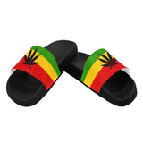 Rastafarian Flag Leaf Women's Slide Sandals - Conscious Apparel Store