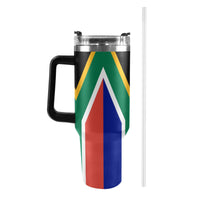 South Africa Flag 40oz Tumbler with Black Handle - Conscious Apparel Store