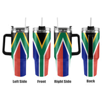 South Africa Flag 40oz Tumbler with Black Handle - Conscious Apparel Store