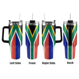 South Africa Flag 40oz Tumbler with Black Handle - Conscious Apparel Store