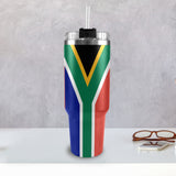 South Africa Flag 40oz Tumbler with Black Handle - Conscious Apparel Store