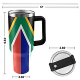 South Africa Flag 40oz Tumbler with Black Handle - Conscious Apparel Store