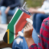 South Africa Flag 40oz Tumbler with White Handle - Conscious Apparel Store