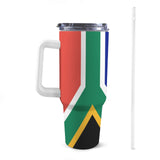 South Africa Flag 40oz Tumbler with White Handle - Conscious Apparel Store