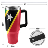 St Kitts & Nevis Flag 40oz Tumbler with Black Handle - Conscious Apparel Store