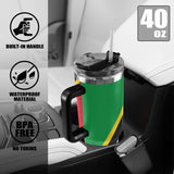 St Kitts & Nevis Flag 40oz Tumbler with Black Handle - Conscious Apparel Store