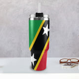 St Kitts & Nevis Flag 40oz Tumbler with Black Handle - Conscious Apparel Store