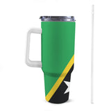 St Kitts & Nevis Flag 40oz Tumbler with White Handle - Conscious Apparel Store