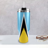 St Lucia Flag 40oz Tumbler with Black Handle - Conscious Apparel Store