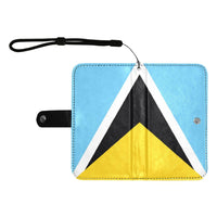 St Lucia Flag Flip Leather Purse for Mobile Phone/Large - Conscious Apparel Store